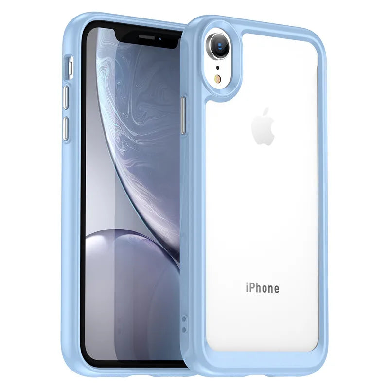 For iPhone XR Case iPhone X XR XS Max Cover Shockproof Colorful Soft Edge Silicone Transparent Bumper For iPhone XR 6.1 inch