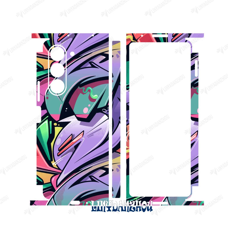 Colorful Anti-Scratch Stickers For Samsung Galaxy Z Fold 5 4 3 7 6 Fold4 Protective Decal Skin Full Cover Back Film