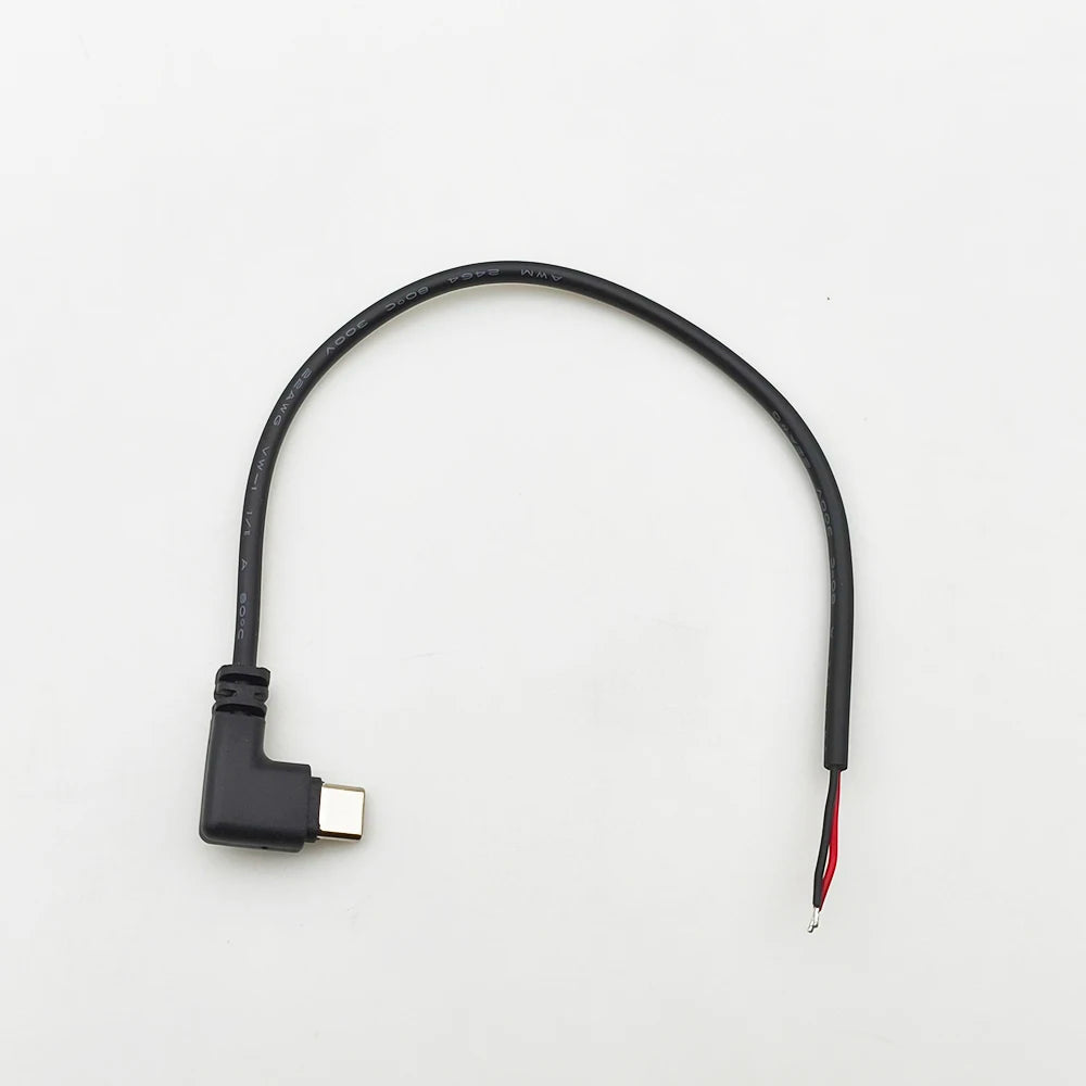 1/5Pcs Right Angle 2Pin 4Pin Wire USB Type C/Micro USB Male Plug Power Supply Charger Connector DIY Repair Cable 0.25m 0.3m 1m