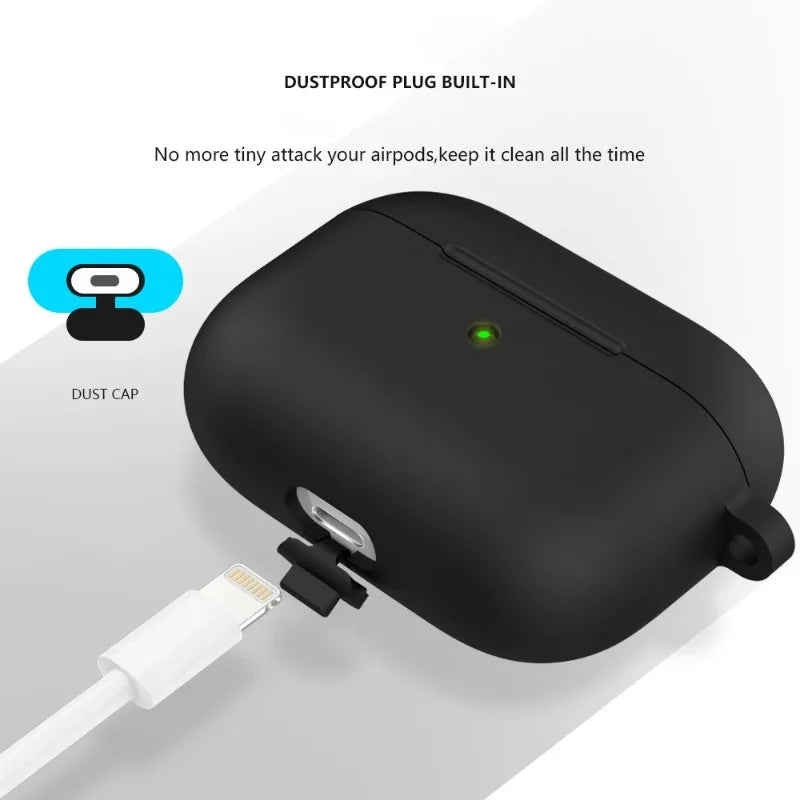 Cover For Apple AirPods 3rd Gen Case Wireless Bluetooth Earphones Accessories For Air Pods 3 Anti-fall Anti-lost Cover With Hook