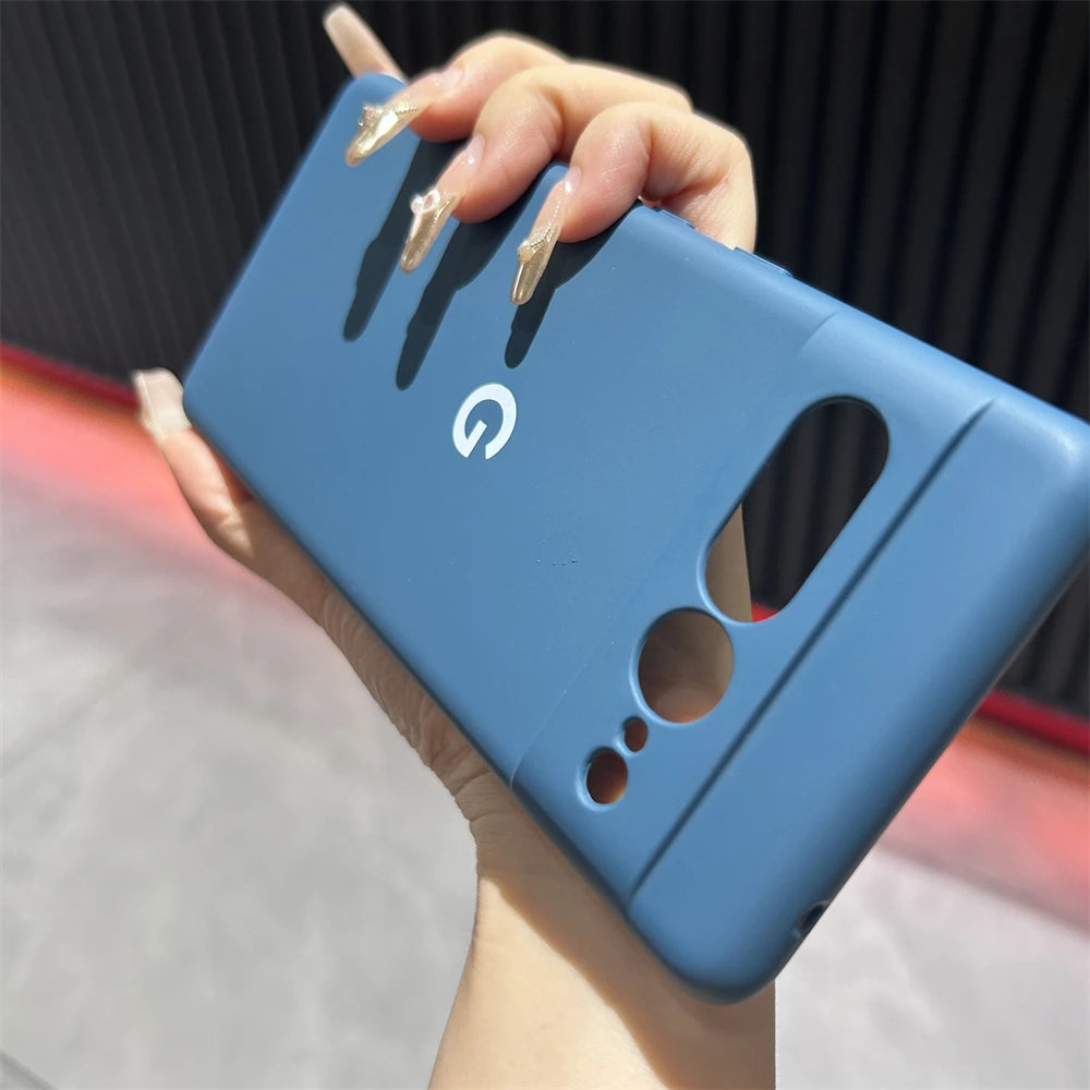 For Google Pixel 6 7 8 Pro Case Soild Color Plain Silicone Soft Cover For Google Pixel 8A 7A 6A Shockproof Bumper Shell