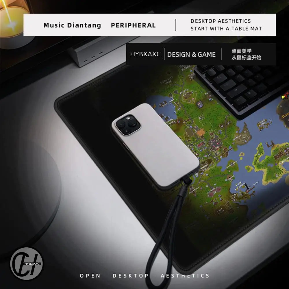 R-Runescape Osrs Game Mousepad Large Keyboard Desk Mat Gaming Mouse Pad LockEdge Non-slip Mat HYBXAXC