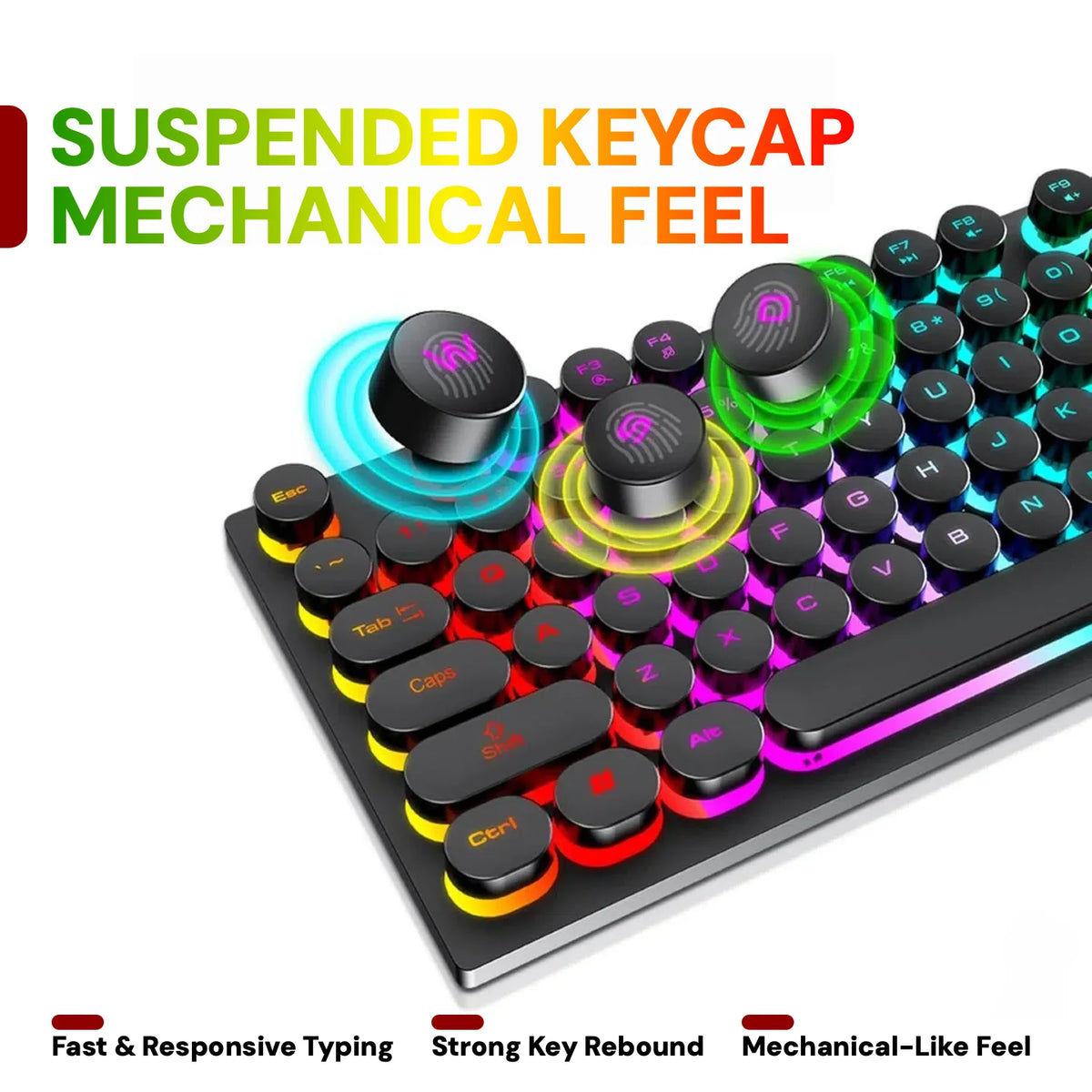 RGB Gaming Keyboard Mouse Headset Combo Wired USB 3.5mm LED Backlit Round Keycaps Gaming Set for PC Laptop PS4 Xbox Gaming Setup Back to School Gamer Gift