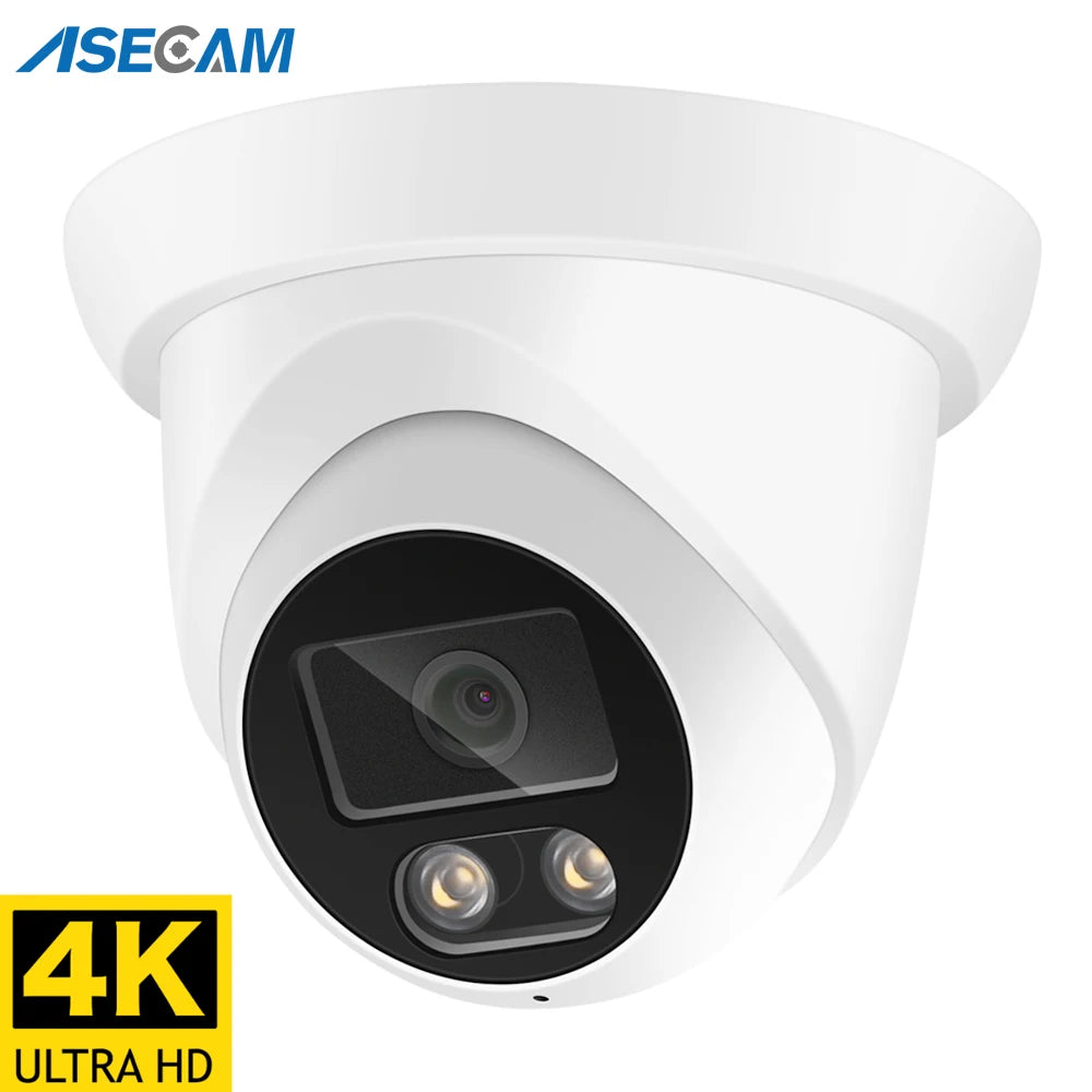 ASECAM 4K 8MP IP Camera Outdoor Audio POE H.265 Onvif Wide Angle 2.8mm AI Humanoid Detection Home CCTV Surveillance Camera