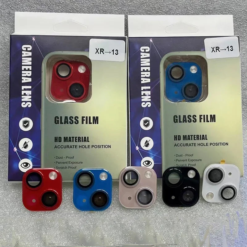 Seconds Change Fake Camera Lens For iPhone XR to 13 13mini Back Film Phone Alloy Sticker Protector Cover with Retail Box