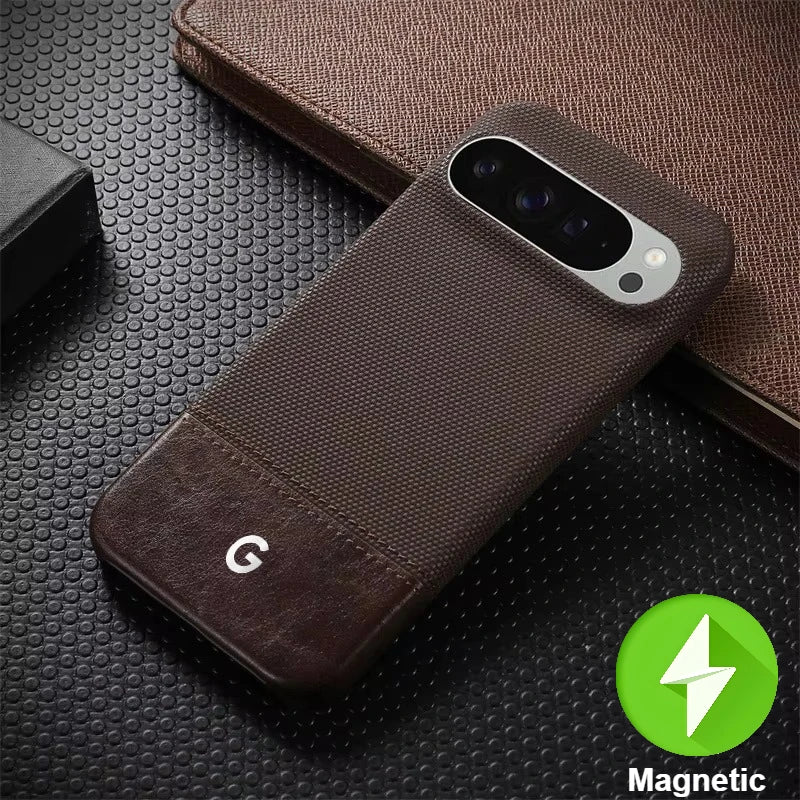 Premium PU Leather Splicing Texture Business Phone Case For Google Pixel 11 10 9 Pro XL 10A 8A For MagSafe Magnetic Cover Funda