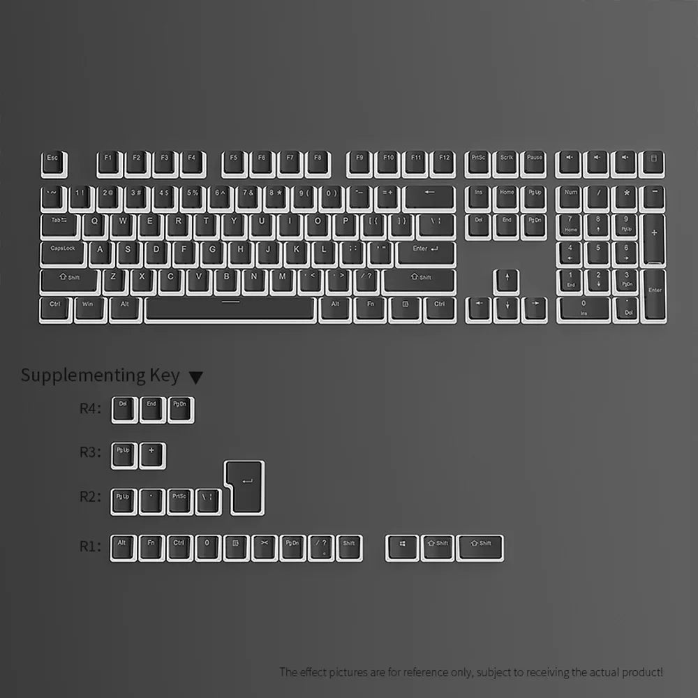 104 Keys Pudding Keycaps For Mechanical Keyboard PBT OEM Keycaps Jelly RGB Full Size 60% 70% 100% Small complete set of keycaps