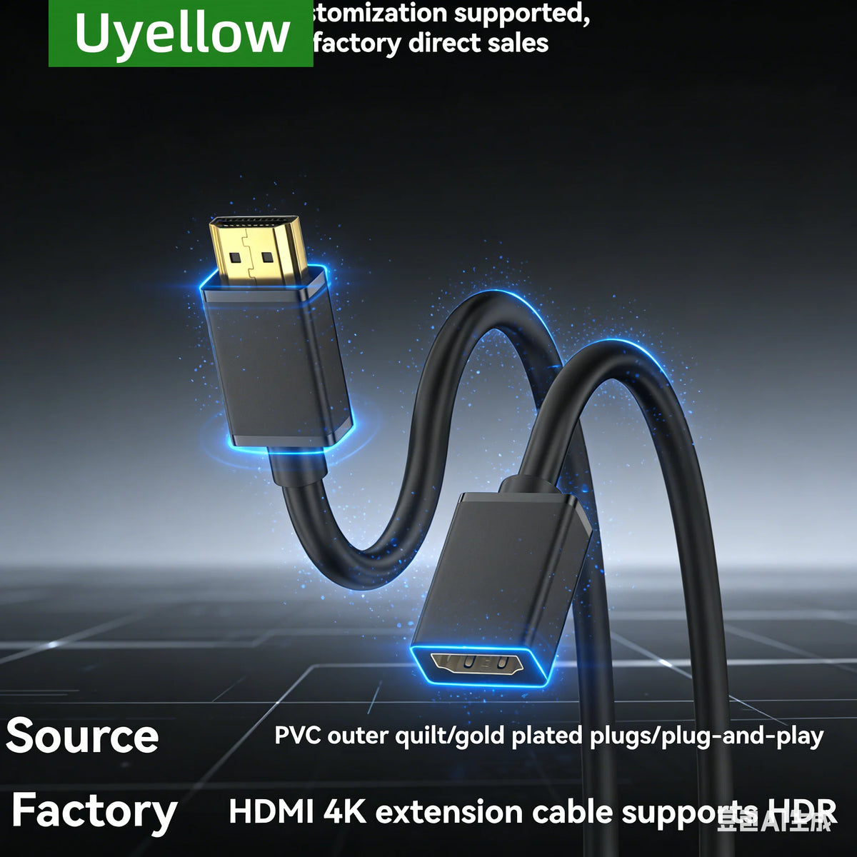 Uyellow 4K 60Hz HDR HDMI 2.0 Extension Cable(Male to Female)-High-Speed HDMI Extension Cord for PS5,Xbox Series X/S,PC,Monitor