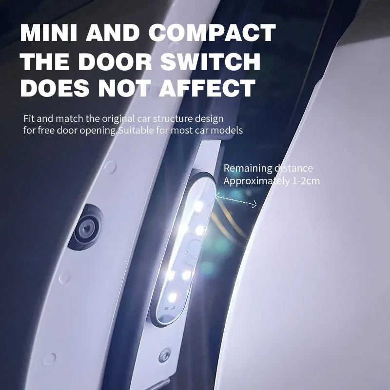 1/2Pcs Car LED Door Lights Welcome Light Magnetic Control Auto Open Door Safe Emergency Signal Lamp Car Decoration Light