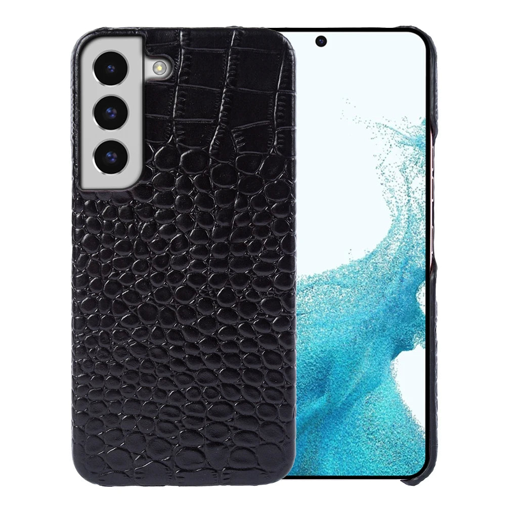 Genuine Leather Case for Samsung Galaxy S22 S23 S21 S20 Ultra Plus S10 Note 20 10 A53 Crocodile Pattern Phone Cover Back Shell