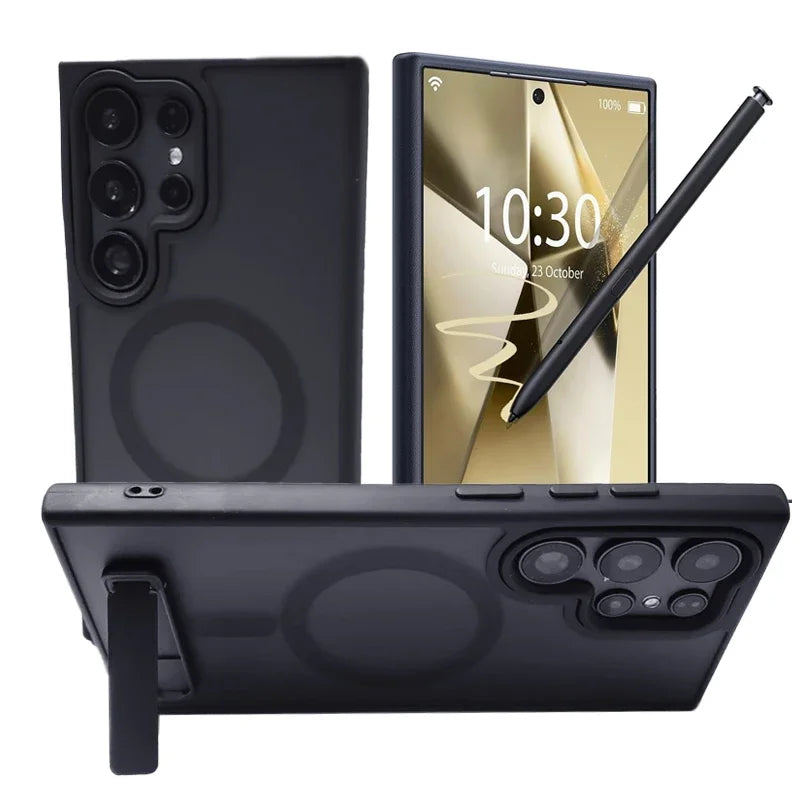 UYUXIO Magnetic Stand Phone Case for Samsung Galaxy S26 A05 A06 A16 A26 A35 A36 A55 A56 S25 S23 S22 Ultra Cover with Kickstand