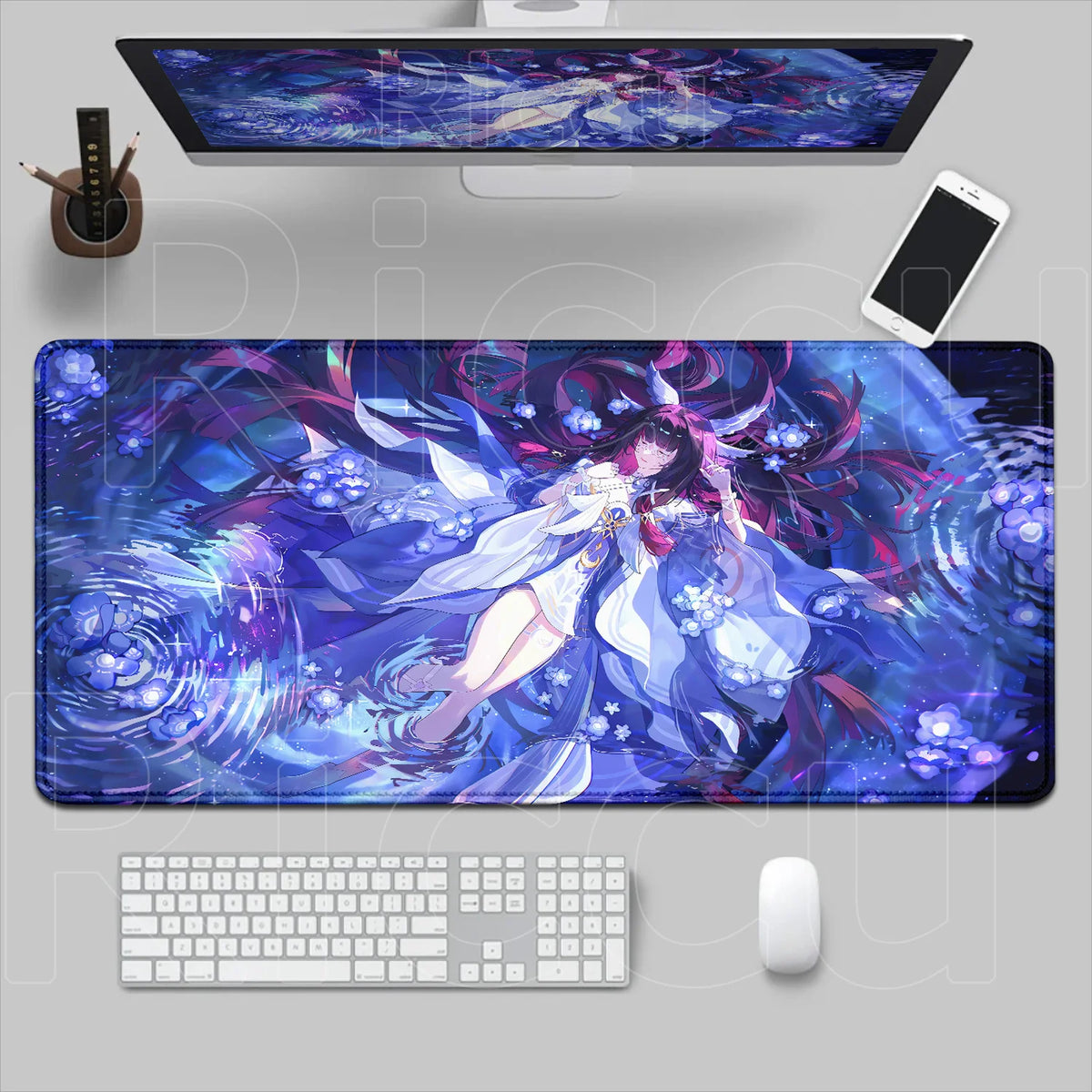 Kawaii Genshin Impact Columbina Mouse Pad Gaming Locking Animal Edge Big Computer Game Large Rubber Art Mousepad Laptop Desk Mat