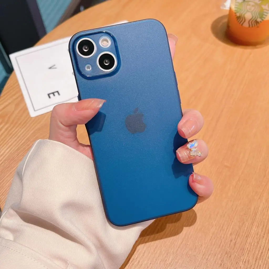 Matte Slim Phone Case For iPhone 16 15 14 13 12 11 Pro Max Plus XS X XR 7 8 SE Mini Transparent Shockproof Hard Thin Cover Funda