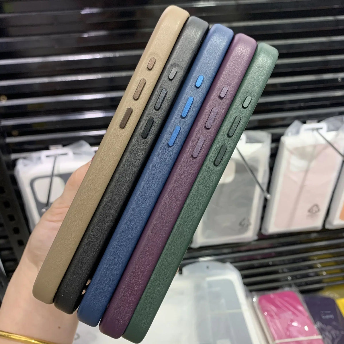 With Box Official Magnetic Busine Leather Case for Orginal IPhone 17 Pro Max 16 15 14 13 12 for Magsafe Wireless Charge Cover