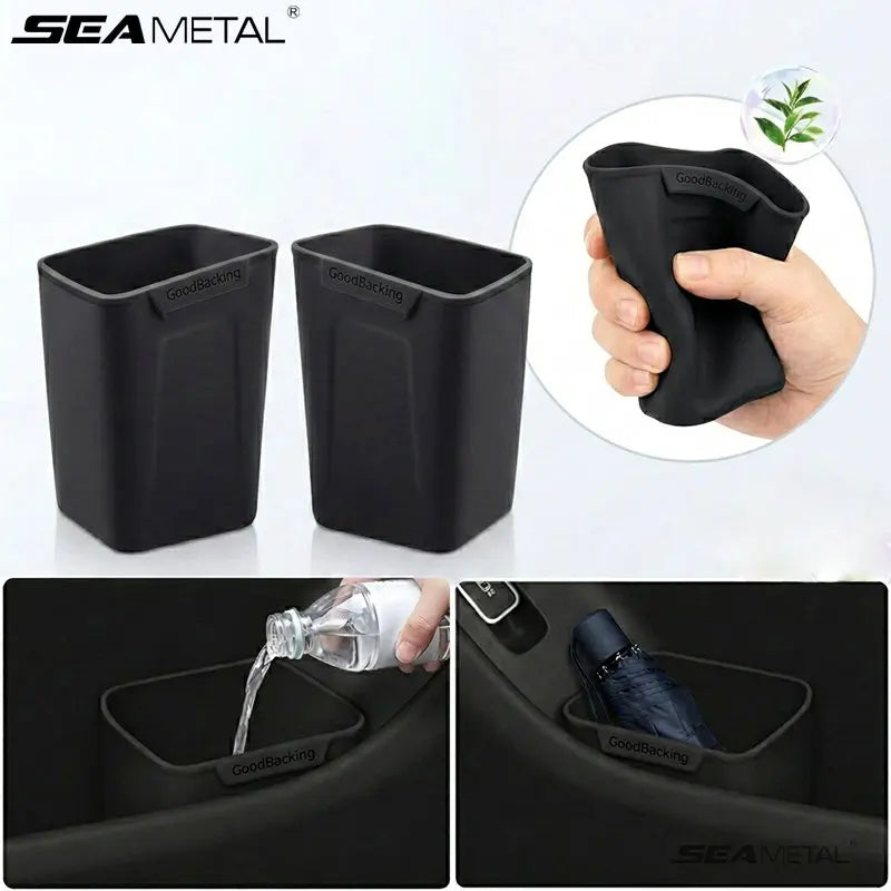 BLALION Silicone Car Door Storage Box Trash Can Multifunctional Auto Door Storage Bucket Umbrella Organizer for Car Accessories