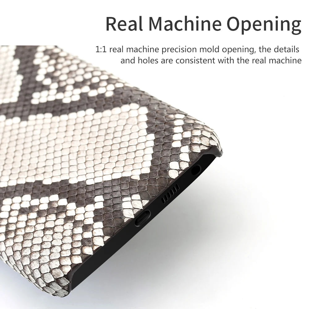 Genuine Python Leather Phone Case for Samsung galaxy S26 S25 S23 S22 S21 S24 Ultra S26 Plus A55 5G Luxury Snakeskins Back Cover