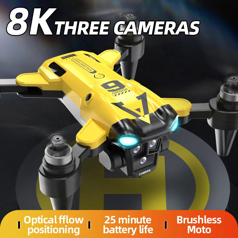 New B9 Pro RC Drone 4K 1080P Wide Angle Dual HD Camera Foldable Quadcopter WiFi FPV Altitude Hold, Long Endurance Drone - Equipped With Optical Flow Positioning And Dual High-definition Cameras, It Is The Perfect Gift For A
