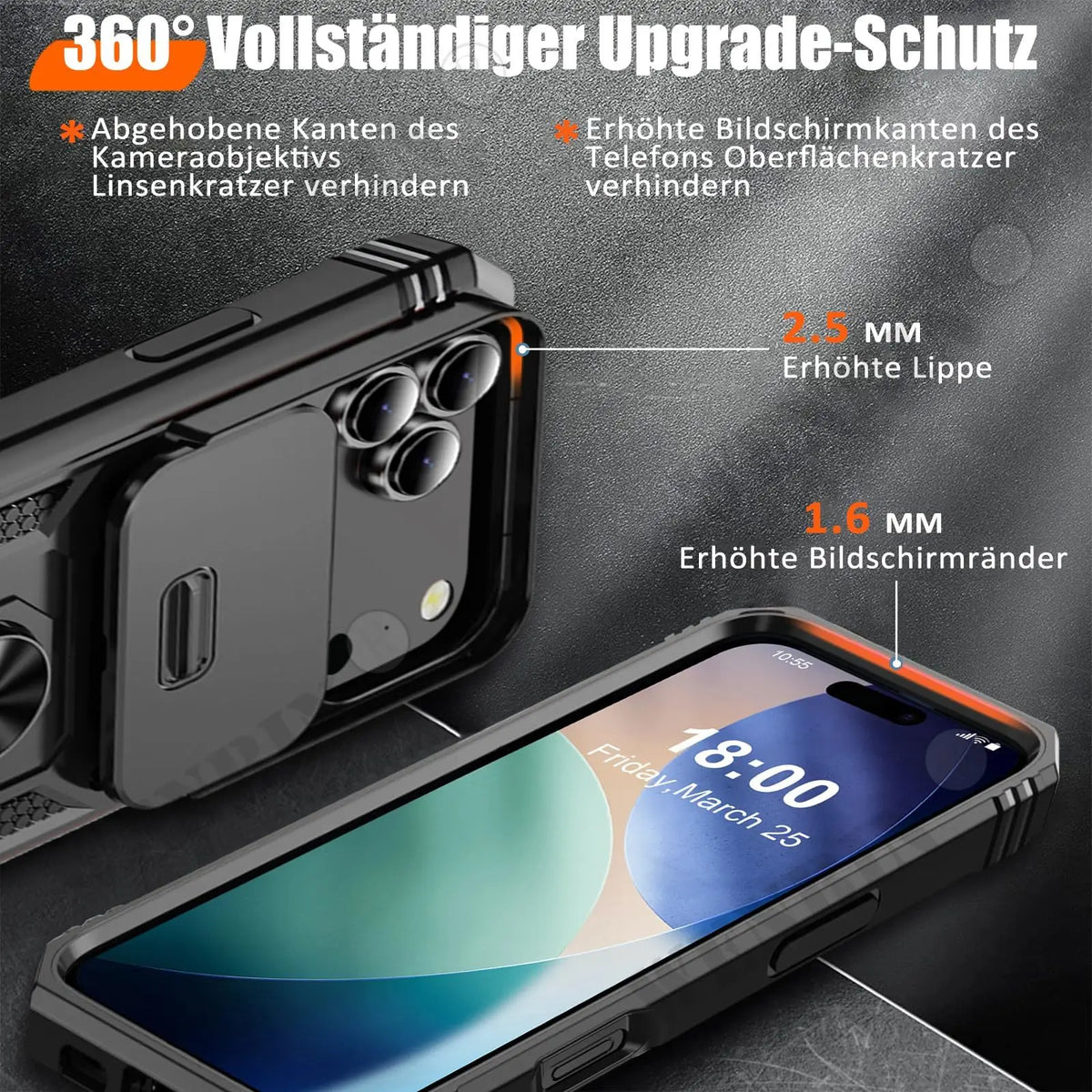 Case For iPhone 17 Pro Max 16 15 14 13 12 11 Pro Max Mini Plus 17e 16e Heavy Duty with Camera 360 Degree Kickstand Cover