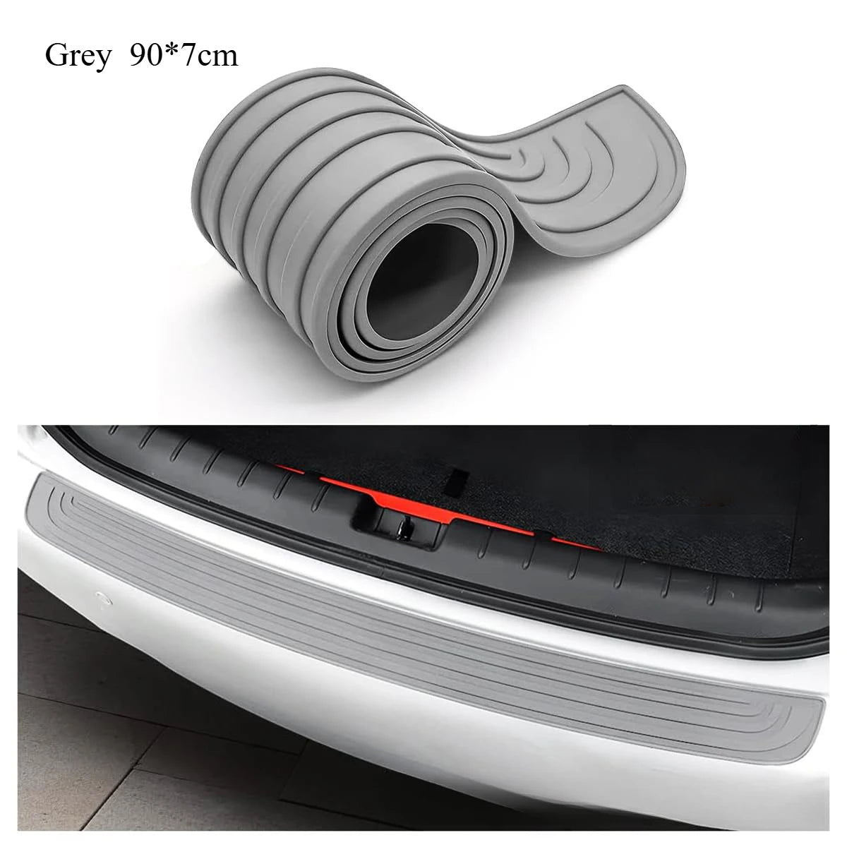 Car Trunk Sill Protector, Rear Bumper Guard, Tailgate Threshold Strip, Silicone Anti - Collision & Scratch Protection for Auto