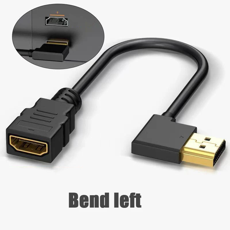4K Elbow HDMI-compatible Extension Cable 90 Degree Down Angle Male to Female For HDMI 2.1 Cable 3D 60Hz Video HDR for TV Monitor