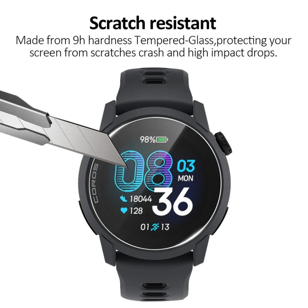 2.5D HD Clear Glass for Coros Pace 2 4 3 PRO Smartwatch 9H Ultra-Thin Durable Tempered Glass Screen Protector Scratch Resistan