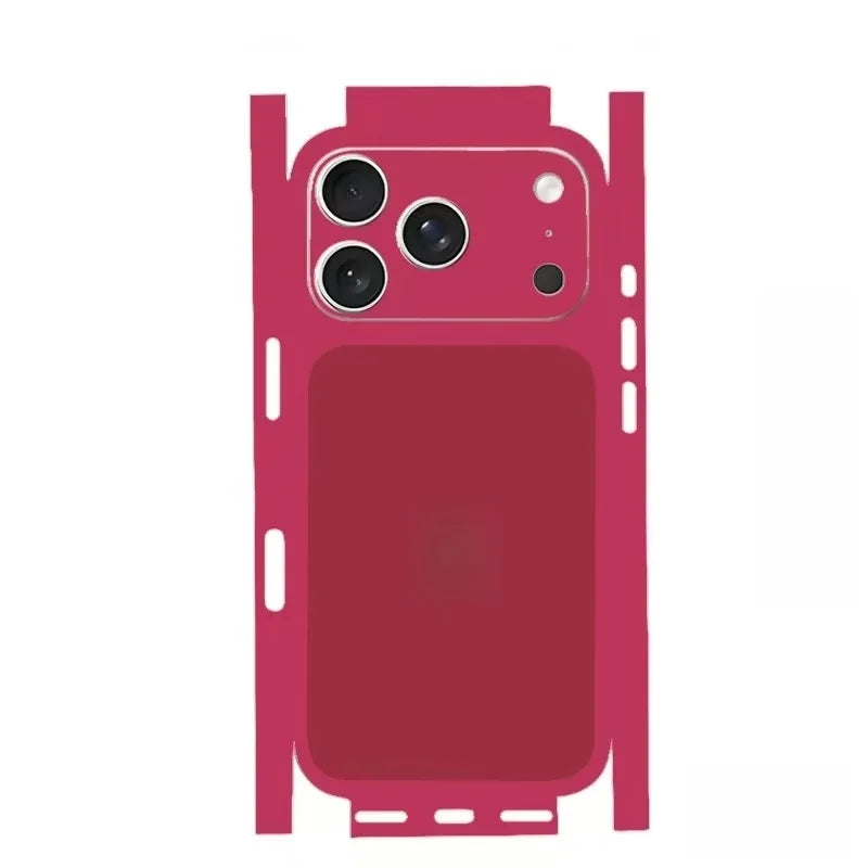 For Apple iPhone 17 16 15 14 IPhone13 Pro Max Full Body Wrap Decal Skin 3D Plain Color Rear Protective Sticker Film