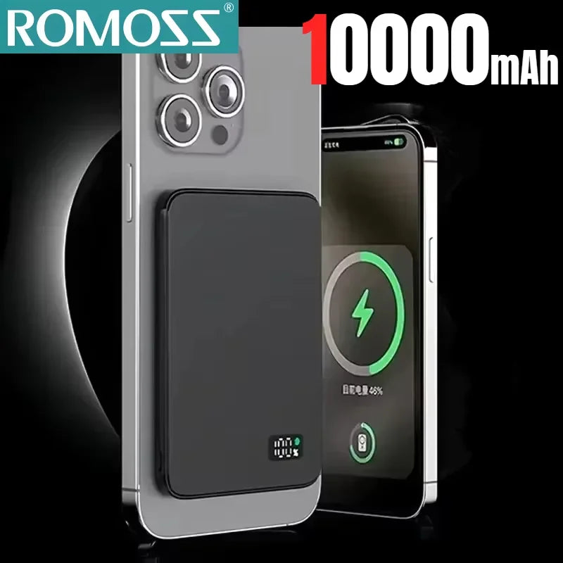 ROMOSS 3 IN 1 Power Bank For MagSafe 50000mAh Slim Magnetic Wireless Power Bank 22.5W External Battery For iPhone Samsung