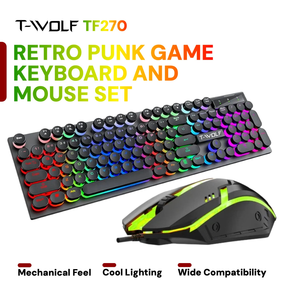RGB Gaming Keyboard Mouse Headset Combo Wired USB 3.5mm LED Backlit Round Keycaps Gaming Set for PC Laptop PS4 Xbox Gaming Setup Back to School Gamer Gift