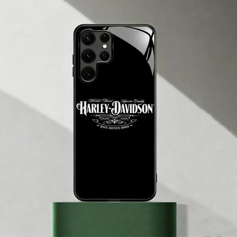 HOT Cool Brand HD-HARLEYES Phone Case For Samsung S26 S25 S24 S23 S22 S21 S20 Plus Ultra Note20 Glass Magnetic Case