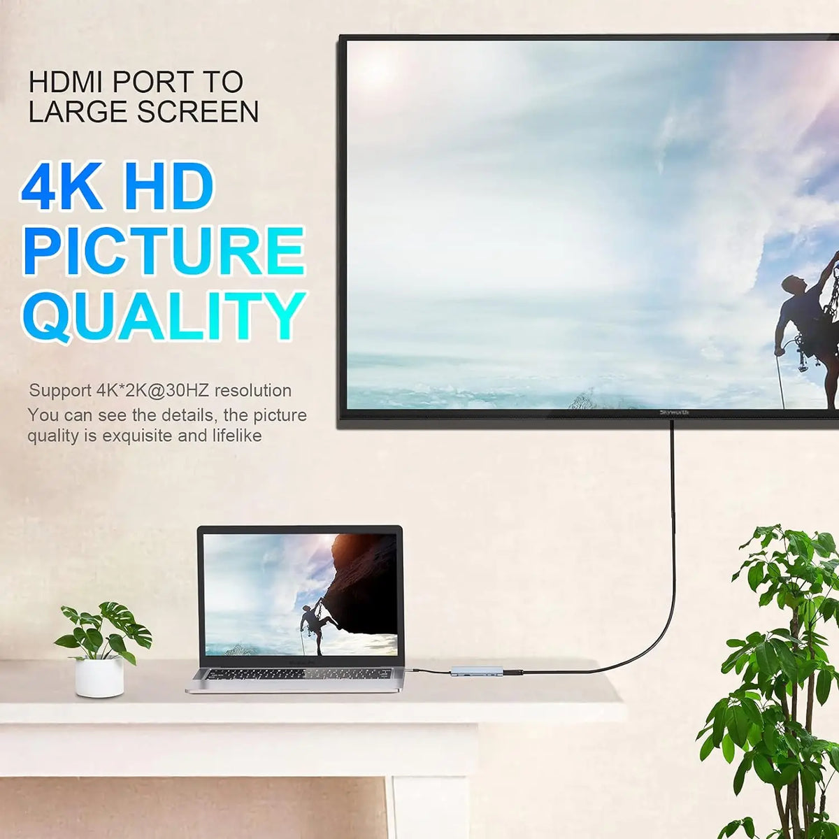 USB3.0 USB C Hub Type-C to 4K HDMI-compatible RJ45 PD Charge SD/TF Card Reader Type C To USB Adapter Dock For MacBook Air Pro PC