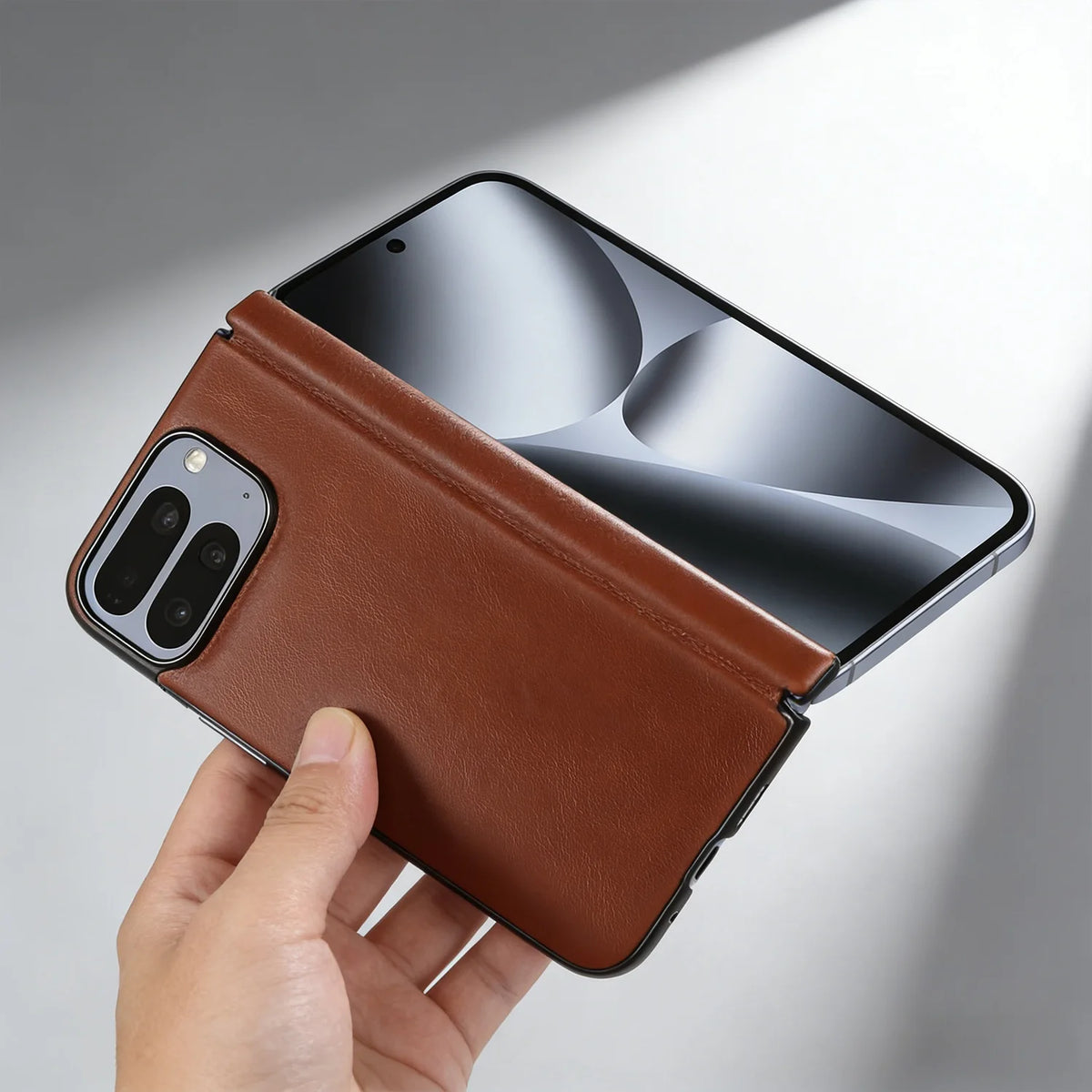 For Google Pixel 10 Pro Fold Case Pixel 9 Pro Fold Retro Full Grain Oil Wax Pattern Cowhide Genuine Leather Phone Cover Fundas