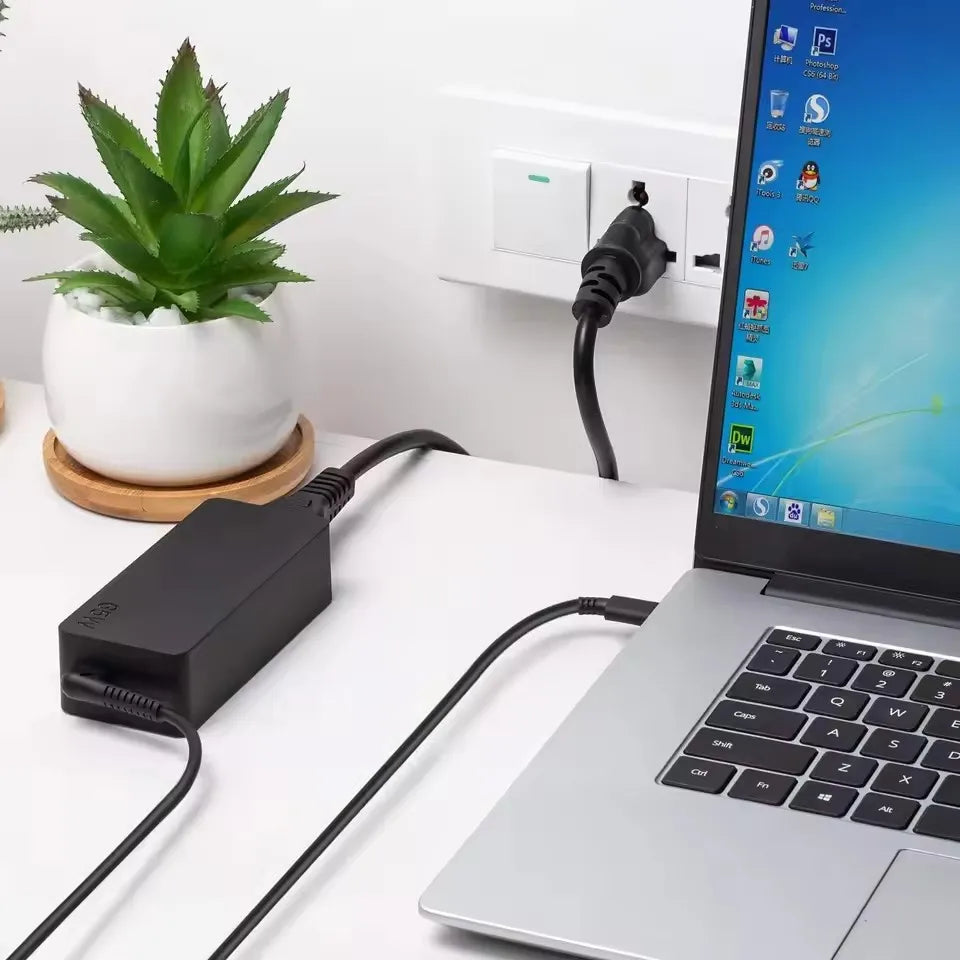 65W 20V 3.25A USB C Laptop Charger Adapter for Lenovo ThinkPad Hp Chromebook Yoga Huawei Xiaomi ASUS Type C Power Adapter