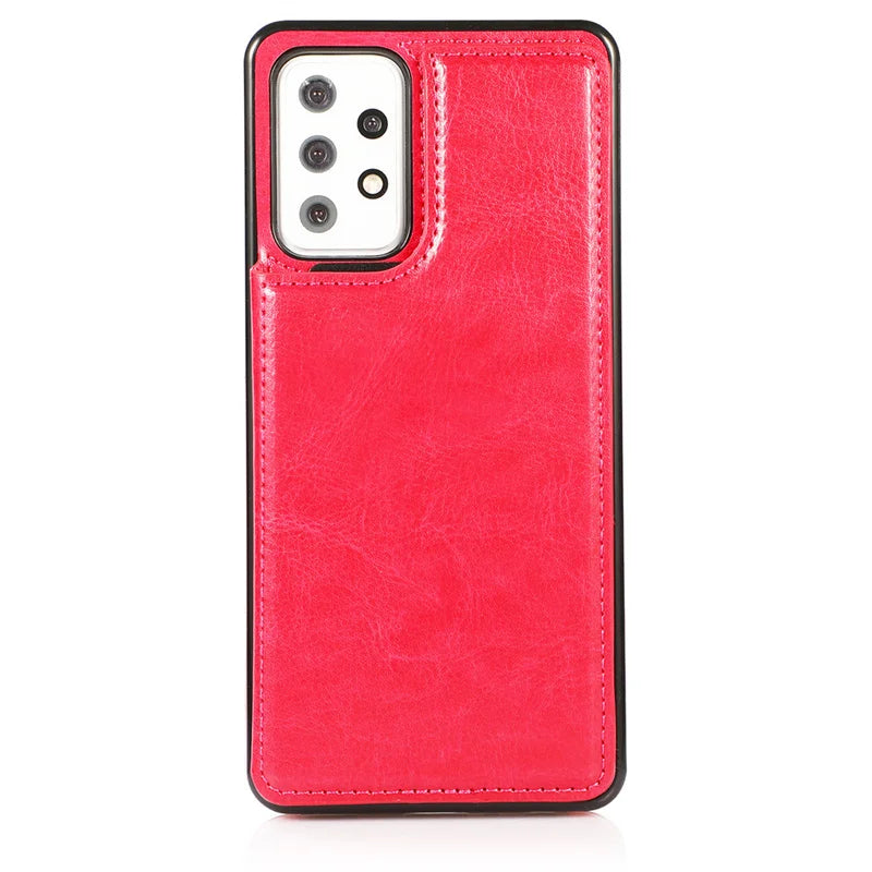 Leather Case For Samsung Galaxy S23 S22 S21 S20 FE S10 S9 S8 Note 20 10 9 8 Ultra Plus Card Slots Stand Holder Phone Bag Cover
