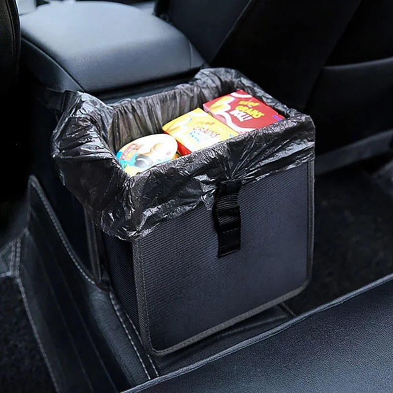 Car Trash Can Back Seat Hanging Organizer Collapsible Box Waterproof Garbage Bin Universal for Auto SUV Truck Interior Storage
