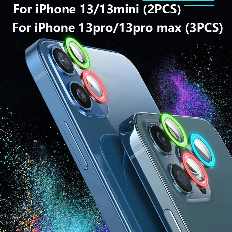 Luminous Ceramic Camera Protector Film For iPhone 18 17 16 13 12 11 14 15 Pro Max Plus Mini Lens Ring Tempered Glass Glowing Cap