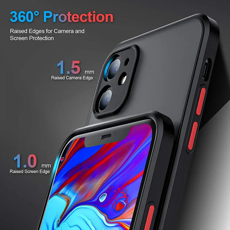 Luxury Matte Clear Square TPU Funda Case On For iPhone 17 16 15 14 13 12 11 Pro Max Plus Mini Plus Pls Funda IPHON Hard PC Cover