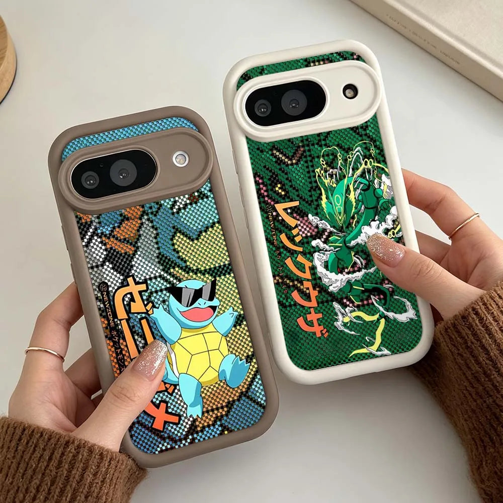 P-Pokemons R-Rayquazas Luxury For Google Pixel 10 9 8A 8 7 7A Pro XL 5G Eye Ladder Soft Silicon Shockproof Cover Phone Case