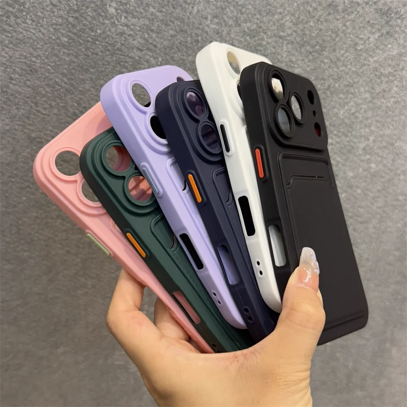 Luxury Soft Silicone Wallet Case For iPhone 17 16 15 14 Plus 13 12 Pro Max XR XS Shockproof Card Holder Slot Cover