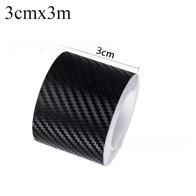 3D Carbon Fiber Sticker Paste Car Threshold Protective Film Anti Scratch Waterproof Matte Black Nano Sticker for Car Body