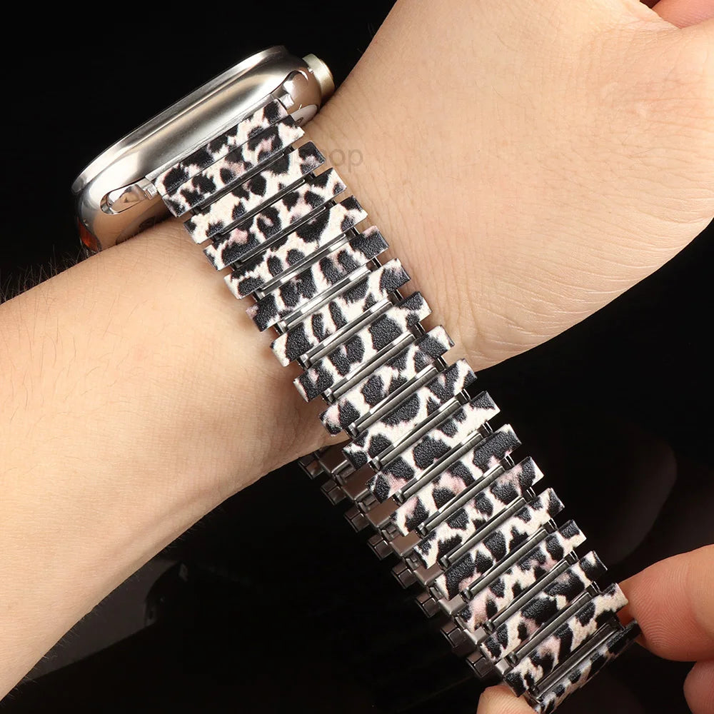 Colorful Elastic Stainless Steel Band for Apple Watch 49mm 46mm 45mm 44mm 42mm 41mm Strap iWatch Ultra SE 11 10 9 8 7 6 5 4 3