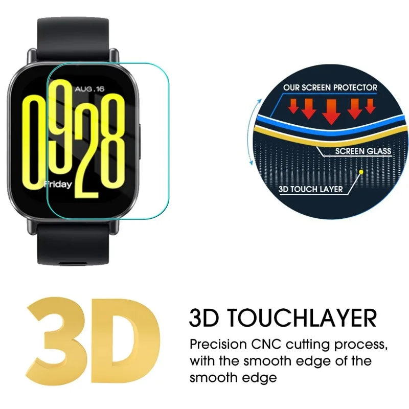 9H Premium Tempered Glass for Xiaomi Redmi Watch 5 Lite Active Smartwatch Screen Protector HD Clear Anti-scratch Protective Film