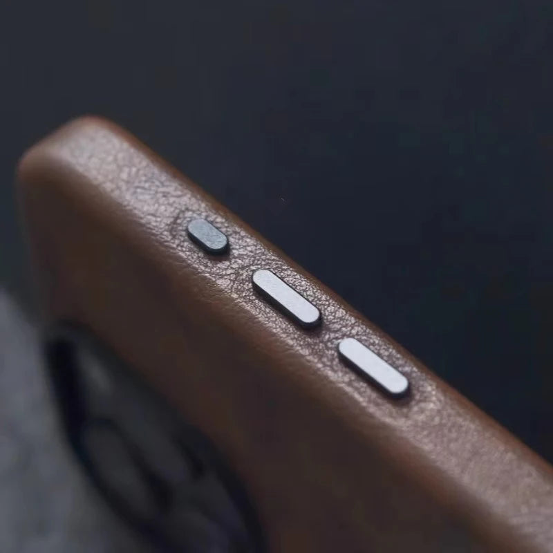 Retro Crazy Horse Leather for MagSafe Case For iPhone 18Pro 15 14 13 12 17 Pro Max Simple Leather Texture Magnetic Phone Case