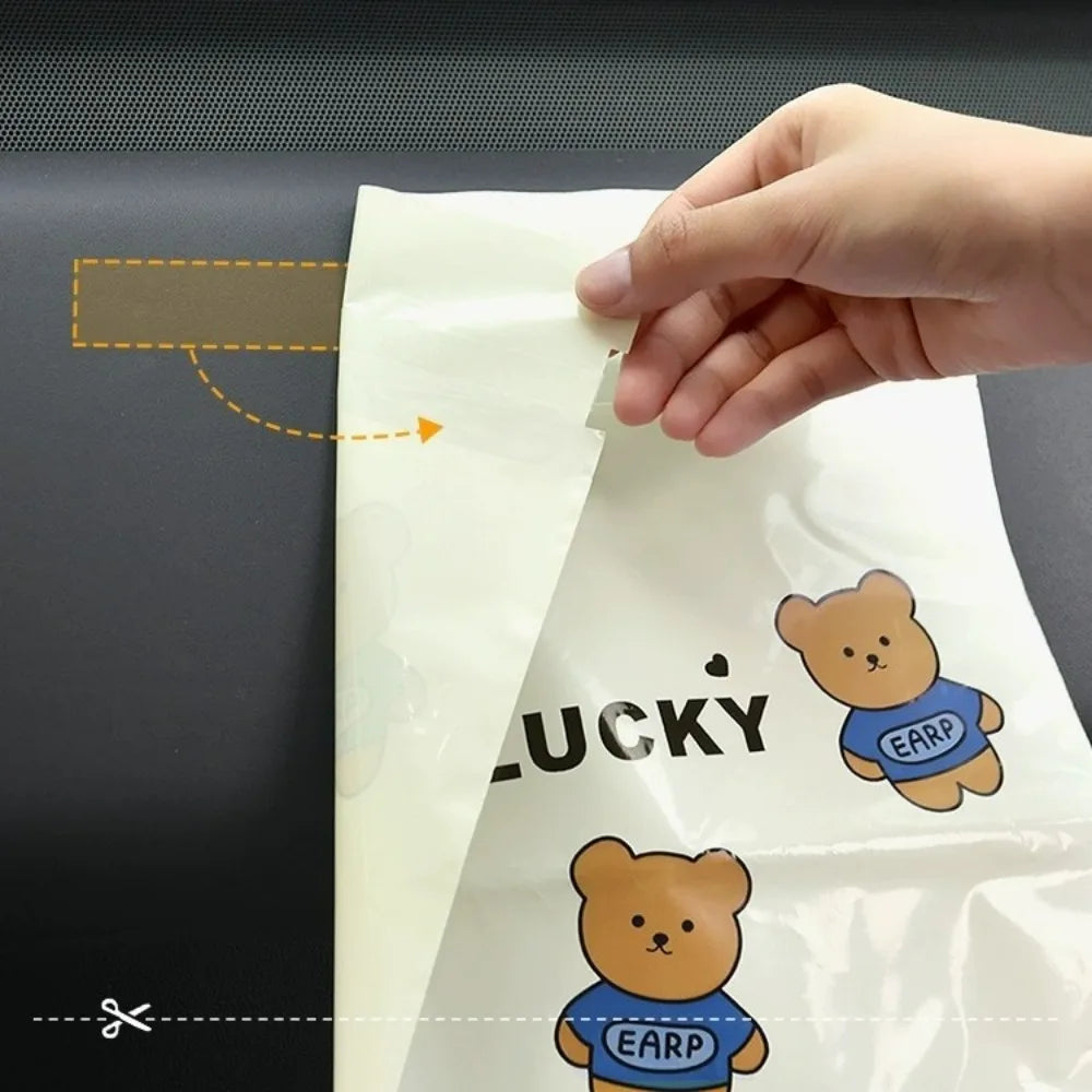 20/40/60pcs Car Garbage Bin Leave No Trace Little Bear Adhesiv Disposable Garbage Bage Portable Clean Bag Universal Trash Can