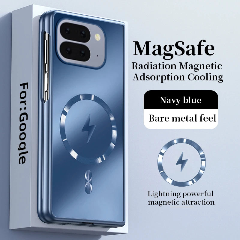 Hard Plastic Case For Magsafe Magnetic Wireless Charge Back Matte Cover For Google Pixel 9 10 Pro Fold