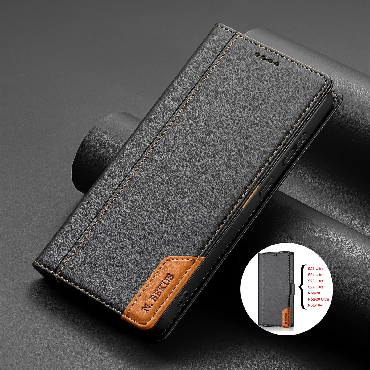 Business Leather Flip Case For Samsung Galaxy S25 S24 S26 Ultra S23 S22 S21 S20 Plus FE S25Edge S10 Magnetic Wallet Card Cover