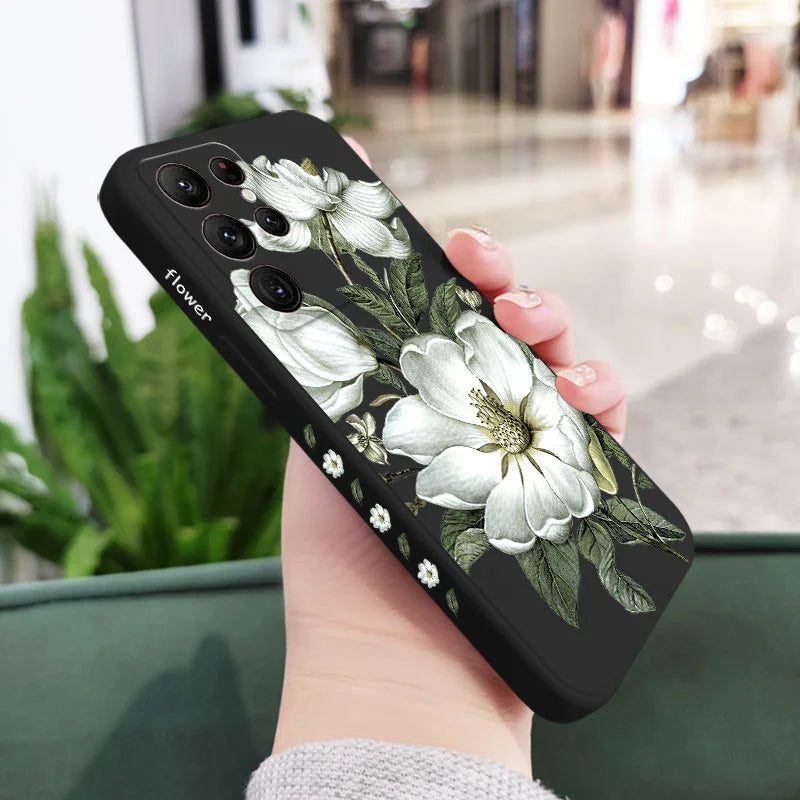 Wild Flowers Phone Case For Samsung Galaxy S25 S24 S23 S22 S21 S20 Ultra Plus FE S10 S9 S10E Note 20 ultra 10 9 Plus Cover