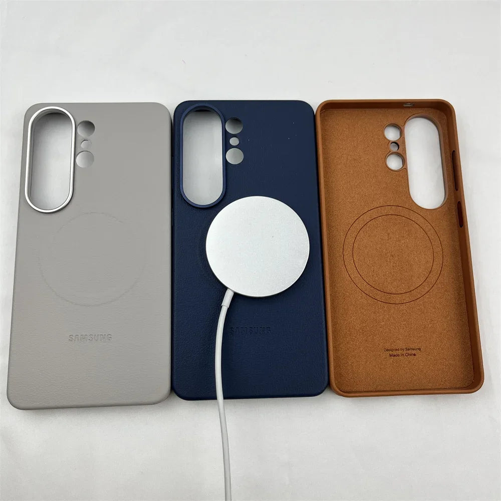Samsung Galaxy S26/S26 Plus/s26+/S26 Ultra Leather Magsafe Phone Case Cover Ultra-thin Soft Magnetic Back Protective Shell