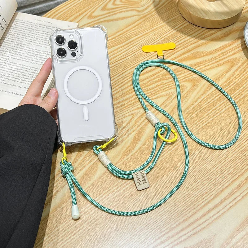 Crossbody Lanyard For Magsafe Magnetic Wireless Charge Case For iPhone 17 16 15 14 13 12 11 Pro Max Shockproof Clear Cover Funda