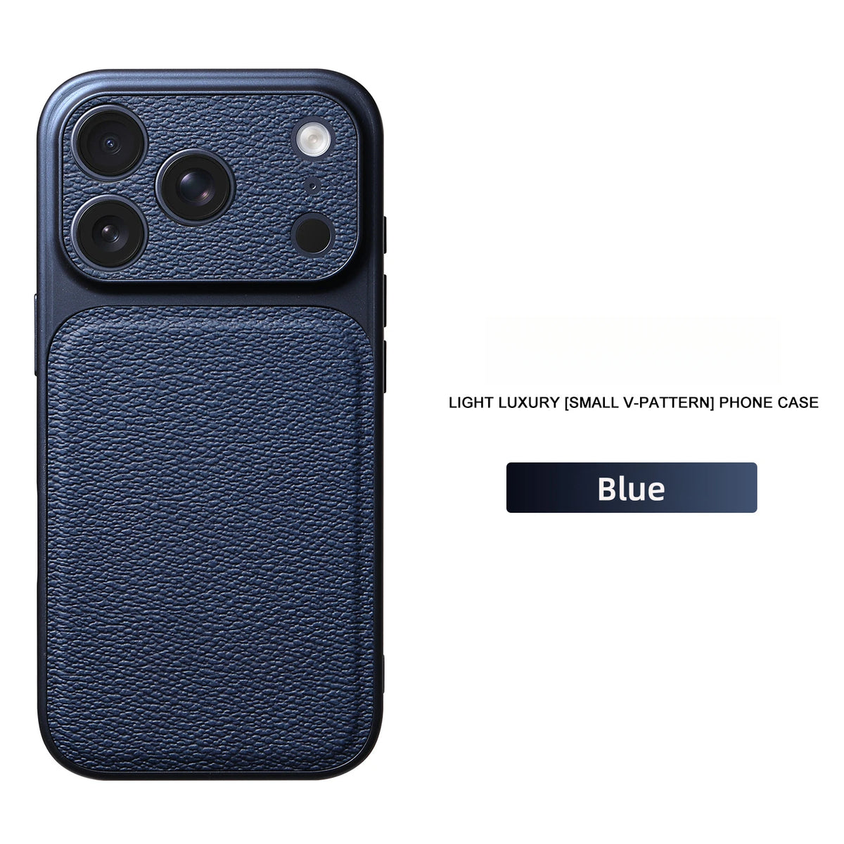 Solid Color Lychee Grain Leather Phone Case, Anti-Scratch & Shockproof Protective Cover for iPhone 17 Pro Max 16 15 14 13 Air