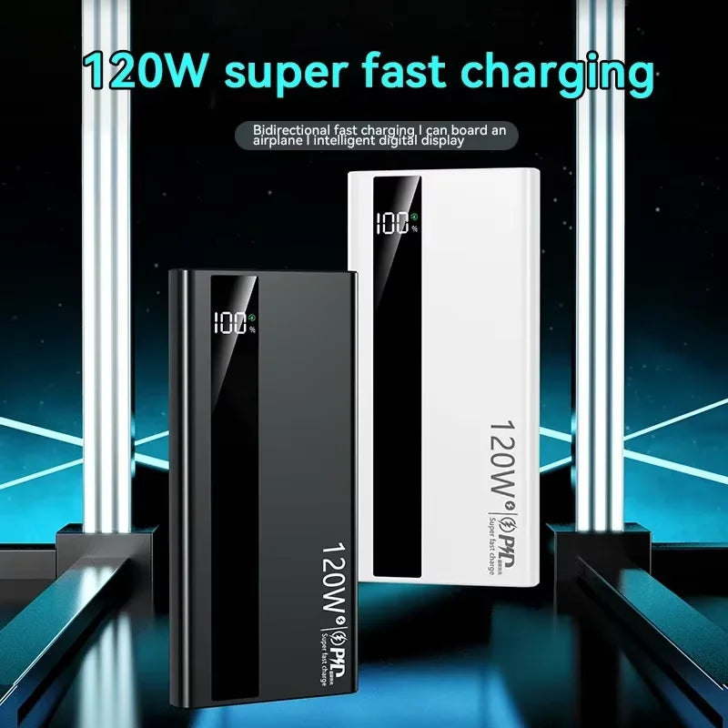 Lenovo 500000mAh High Capacity PowerBank 120W Super Fast Charging Portable External Battery Powerbank for iphone Samsung Huawei